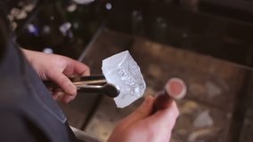 Bartender mannually crushed ice with wooden metal knife. - Powered by Shutterstock - Get 15% off with code: PIKWIZARD15
