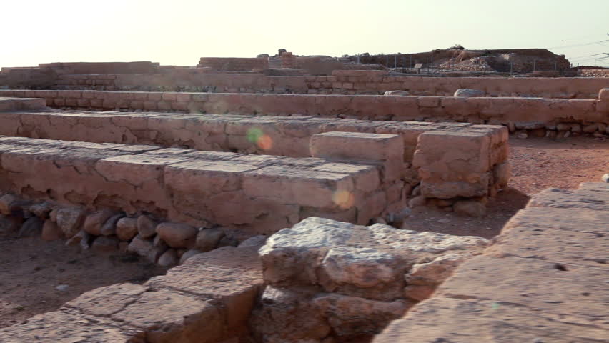 the ruins of the biblical city at Tel Be'er Sheva National Park in Israel.  The