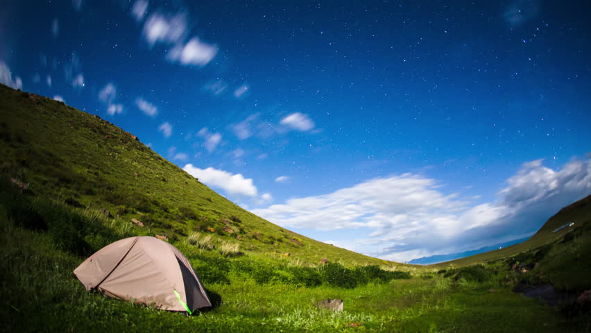 Stars Time Lapse. Camping under the stars.