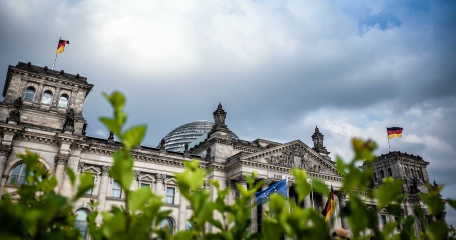 4K, Time Lapse, Reichstag Building, Berlin