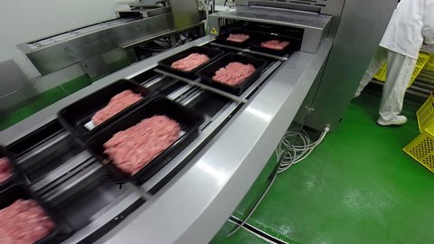 Fresh Minced Pork Meat Box Packaging / Fresh minced pork meat packaging process in meat industry