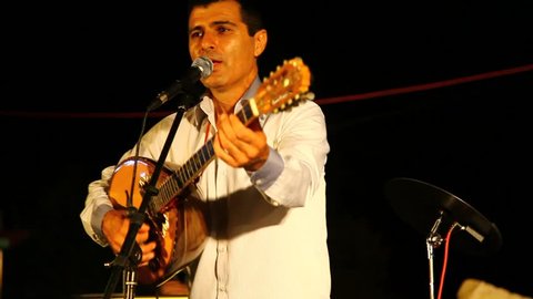 TIVON, ISRAEL - OCT 13, 2010: An Oud guitarist performs during the Saharane Festival on October 13, 2010 in Tivon.