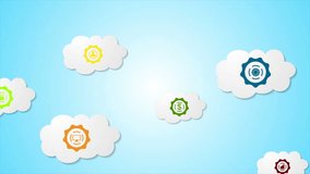 Abstract social communication motion design with clouds. Seamless looping. Video animation Ultra HD 4K 3840x2160