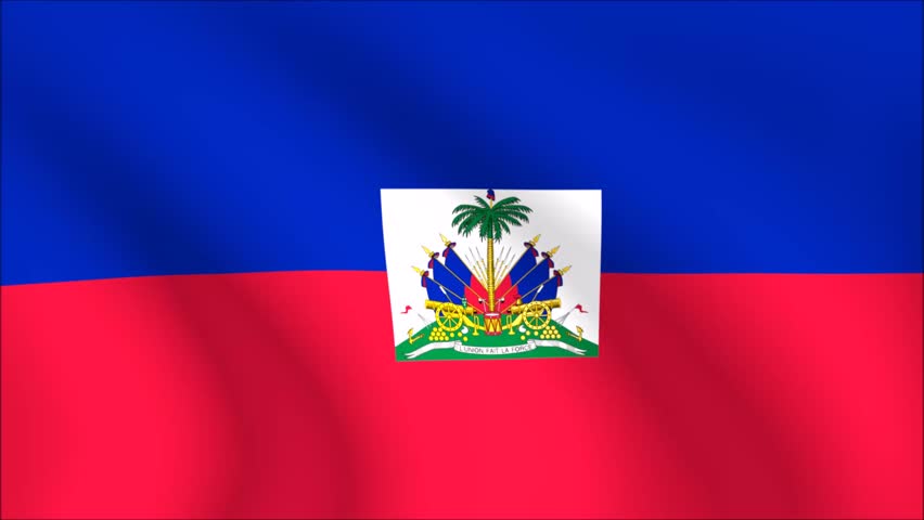 Flag of Haiti with gold embossed