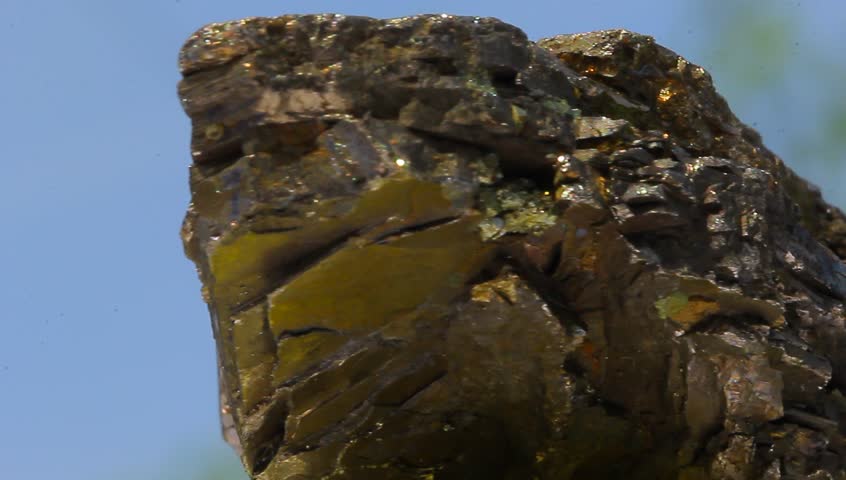 Pyrite crystal close macro close up view