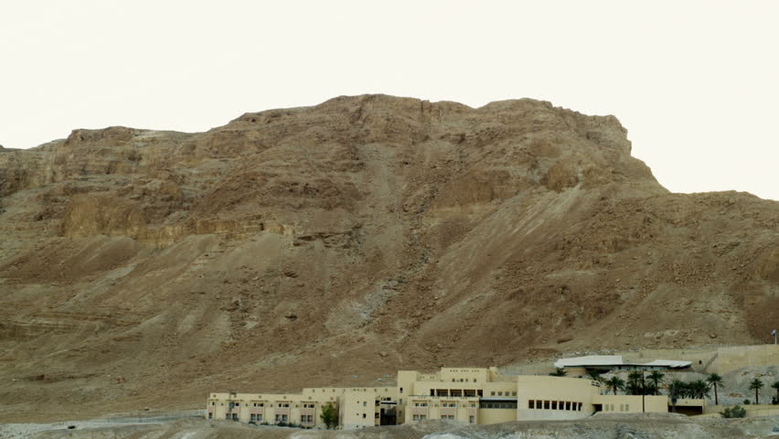 Mountain south of mount Masada, Israel.  the Masada school in the foreground.   