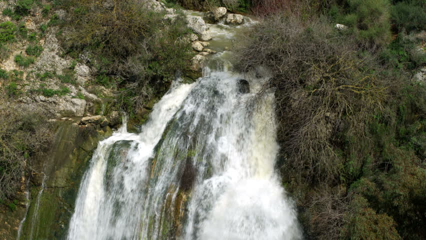 Tahana Waterfall near Metula, Israel, near the border with Lebanon.   02/22/2011