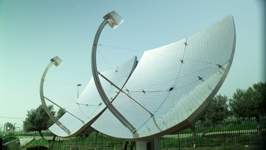 Two solar panels at the Zenith Solar Plant at Kibbutz Yavne in Israel. 
