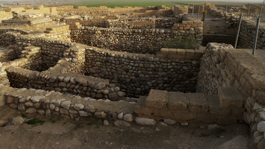 Very slow dolly across the ruins at Tel Be