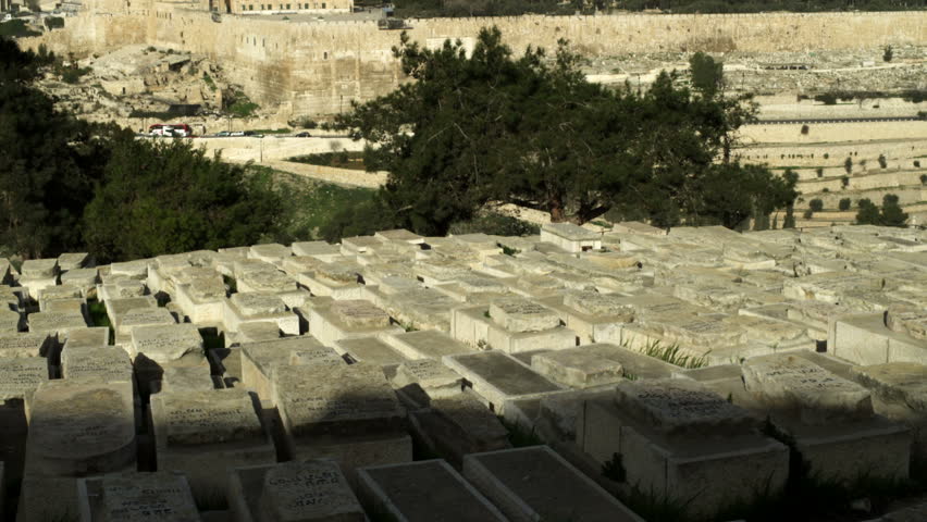 Tilt up from the Jewish cemetery on the south eastern bank of the Kidron Valley