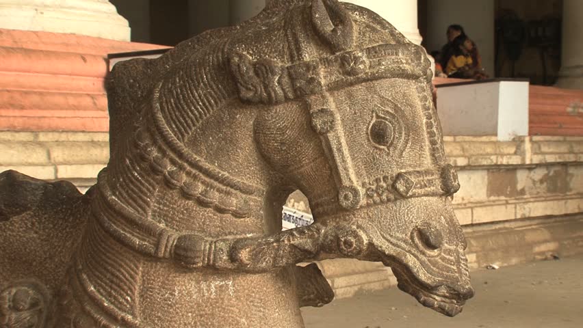 Horse relic inside Thirumalai Naicker Palace in Madurai, India