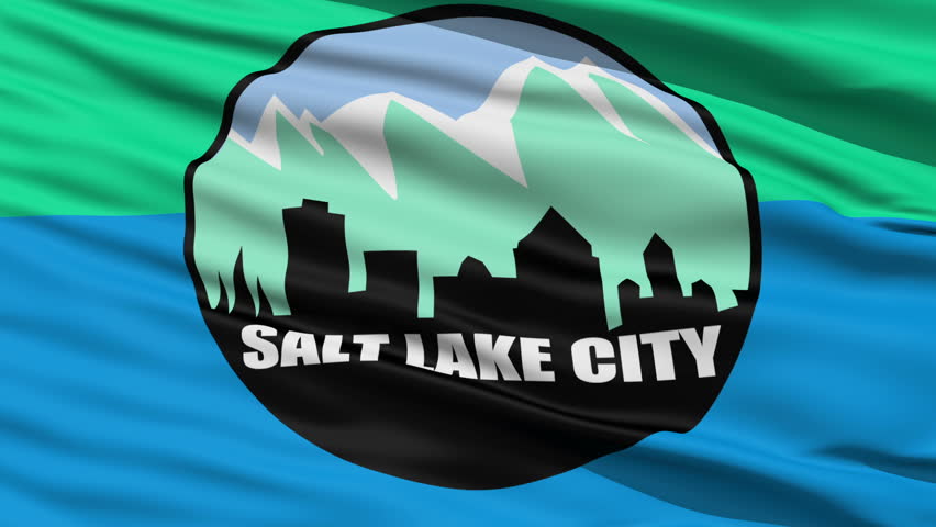 Salt Lake City Waving American State Capital City Flag Animation