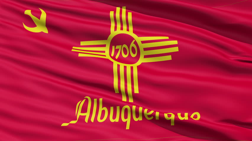 Albuquerque Waving American State Capital City Flag Animation