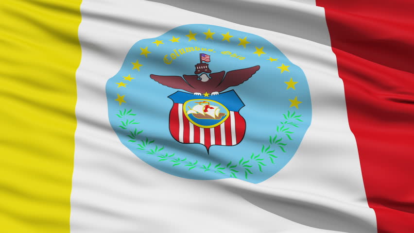 Columbus Waving American State Capital City Flag Animation