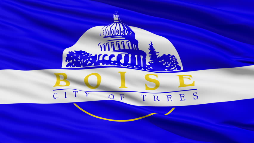 Boise Idaho Waving American State Capital City Flag Animation