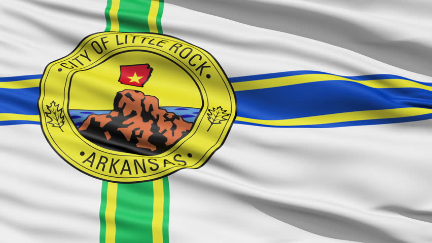 Littlerock Arkansas Waving American State Capital City Flag Animation