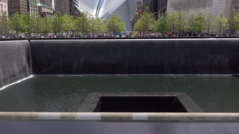 911 Memorial Plaza. New world trade center  building in New York city. Smooth movement