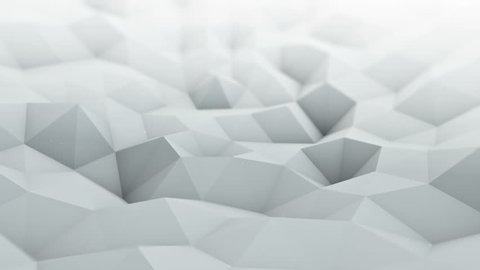 White polygonal surface waving. Semless loop 3D render smooth animation with DOF. Abstract geometrical modern background 4k UHD (3840x2160)
