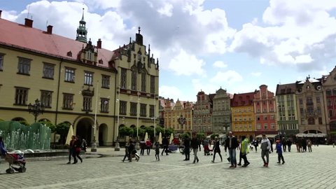 Wroclaw old town footage.  European capitol of culture 2016.