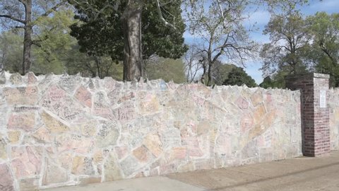 MEMPHIS, TENNESSEE - APRIL 09, 2016: Elvis Presley Mansion Wall in Graceland, Memphis. 