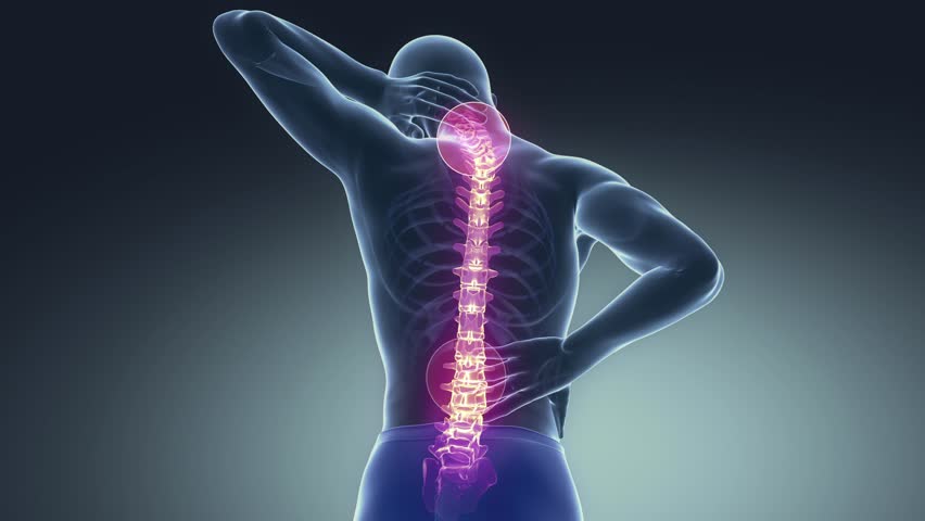 Neck pain and spine hurt - backbone concept
