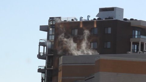 Ventilation Smoke at The Roof  Top of  High Raise Building 