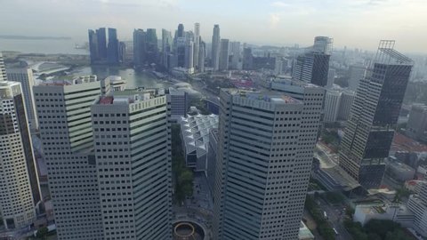 Singapore City Skyline with Suntec City as the main subject. Travelling aerial shots - Aug 2015 (Singapore)