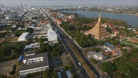 Video Aerial view of Khon Kaen Thailand
