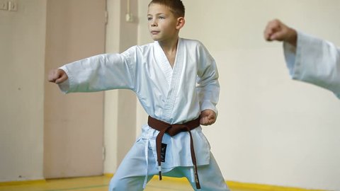 Kids  training martial arts