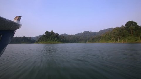 Boat ride view at Royal Belum State Park, Belum-Temenggor, the largest continuous forest complex in Peninsular Malaysia.