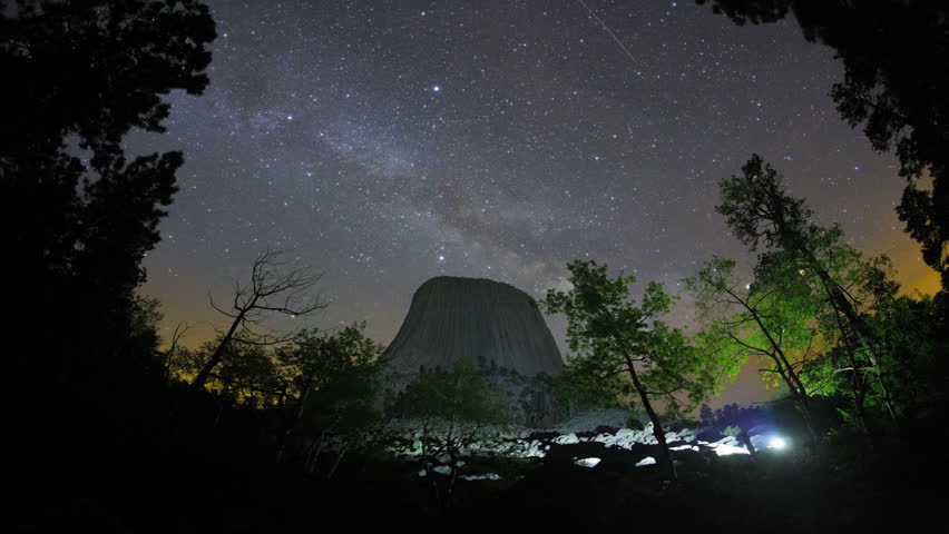 Night Sky Timelapse Over Devil