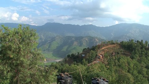View of the landscape in the Nuwakot District. 