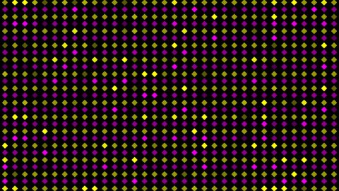 flashing gold and purple squares and black background, loop