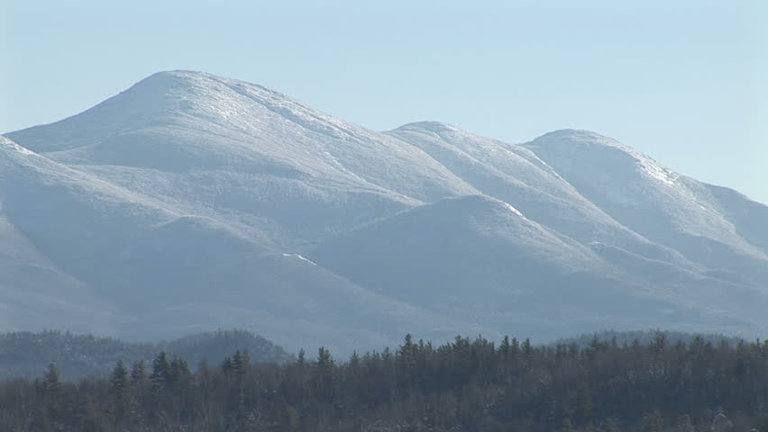 Wide static shot of Adriondack Mountains