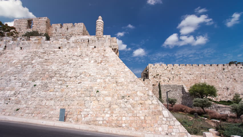 Tower of David timelapse hyperlapse. Jerusalem, Israel