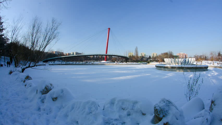 Deserted Park In Winter, Still Shot