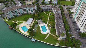 Aerial video of Bay Harbor Islands Florida