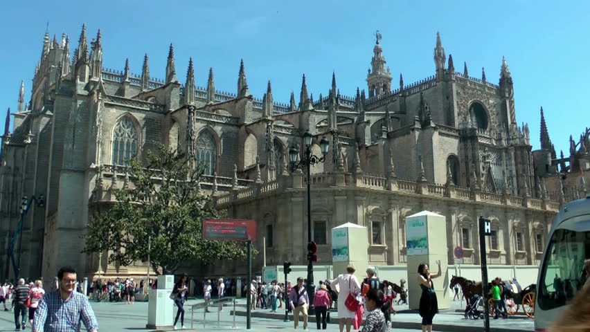 SEVILLA - May 16th,2016 - Cathedral of Sevilla, front view - May 16th, 2016