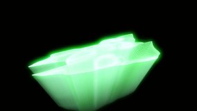 Spaceship Hologram Wireframe HUD in Motion