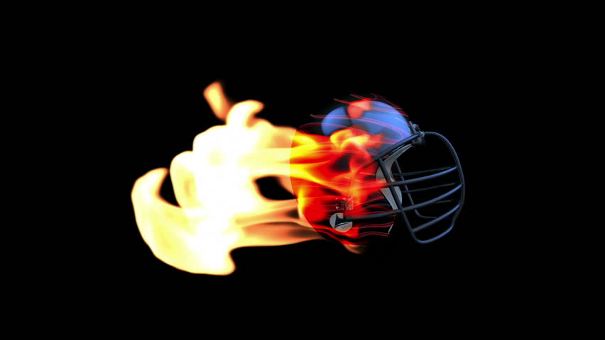 Football-Helmet on Fire with Alpha
