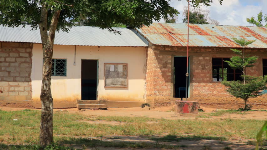 KENYA, AFRICA - CIRCA 2011: Exterior shot of a school in Kenya, Africa.