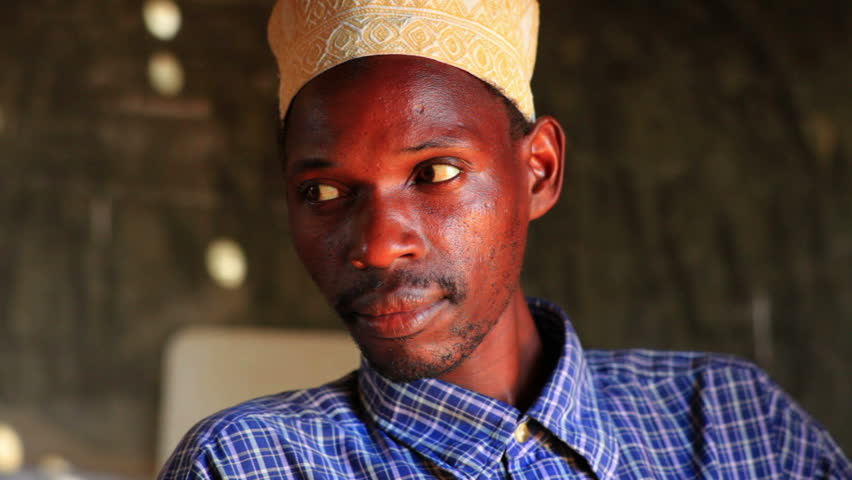 KENYA, AFRICA - CIRCA 2011: Close up of a Muslim man in an African village, 2