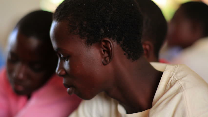 MOMBASSA, KENYA, AFRICA - CIRCA 2011: Students in class in a school in a village