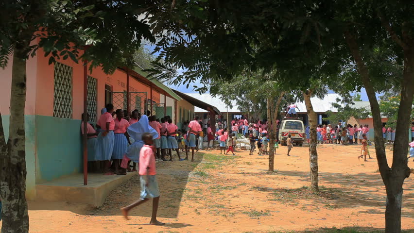 MOMBASSA, KENYA, AFRICA - CIRCA 2011: Students in class in a school in a village