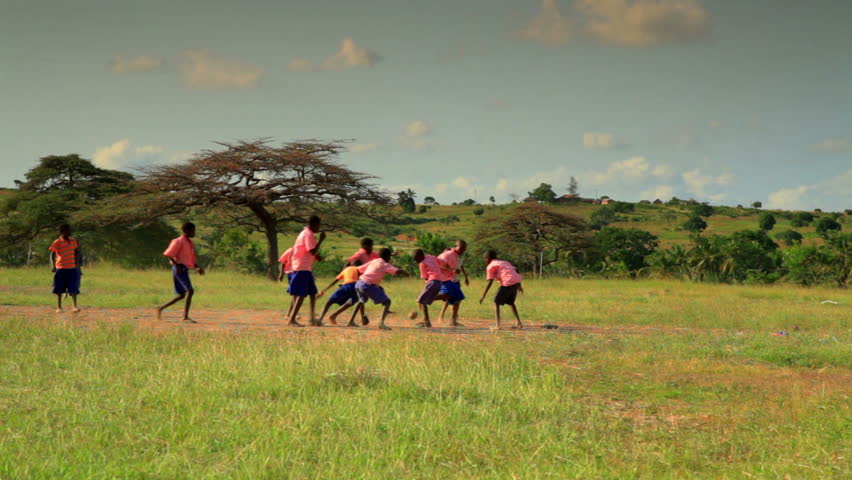 MOMBASSA, KENYA, AFRICA - CIRCA 2011: Boys playing during recess near a village in Kenya  | Shutterstock HD Video #1725997
