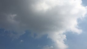 Video time lapse with clouds in blue sky
