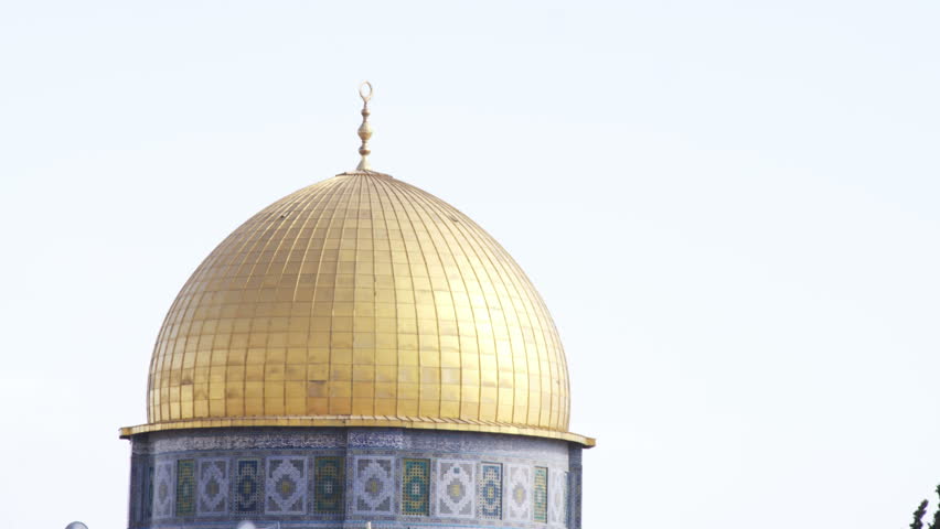 ISRAEL - FEB 2011: the golden dome of the Dome of the Rock on the Temple Mount 