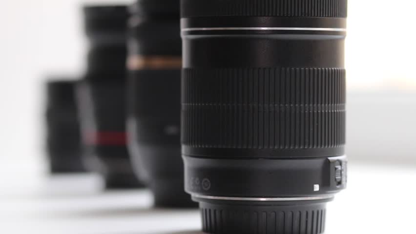 Photo lenses  on white background