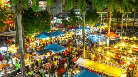 famous phuket island patong tourist night market 4k time lapse thailand