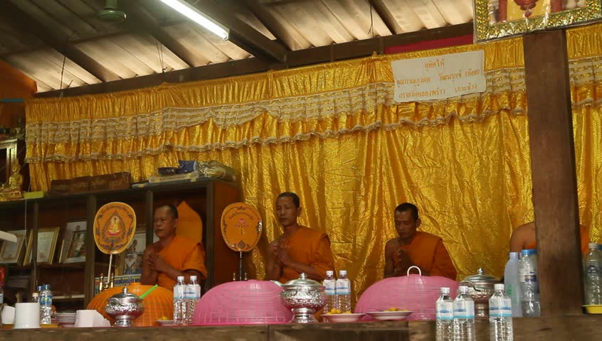 KO CHANG, TRAT/THAILAND - DECEMBER 8: Ceremonial dinner with in the Buddhist